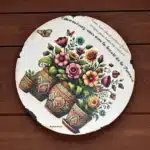 Dekoratif Ahşap Döner Sunumluk - Provence Desenli Servis Tabağı