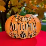 Ahşap Kabak Duvar Süsü ve Sunumluk | Happy Autumn - Halloween Dekoru