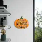 Ahşap Kabak Duvar Süsü ve Sunumluk | Happy Autumn - Halloween Dekoru