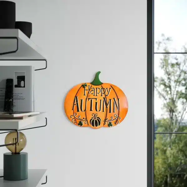 Ahşap Kabak Duvar Süsü Ve Sunumluk | Happy Autumn - Halloween Dekoru