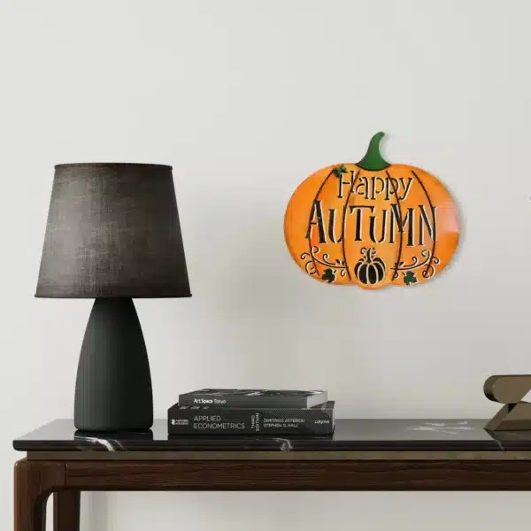 Ahşap Kabak Duvar Süsü Ve Sunumluk | Happy Autumn - Halloween Dekoru
