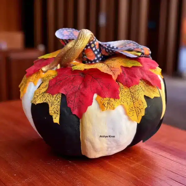 El Boyaması Polyester Kabak | Sonbahar Ve Halloween Figürü