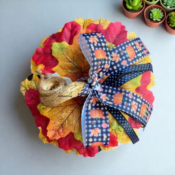 El Boyaması Polyester Kabak | Sonbahar Ve Halloween Figürü