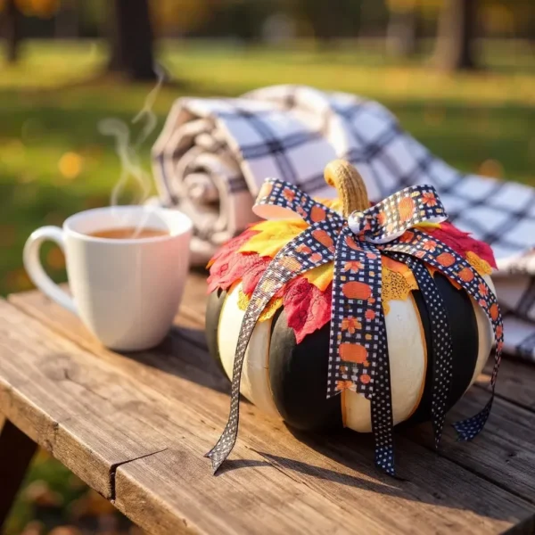 El Boyaması Polyester Kabak | Sonbahar Ve Halloween Figürü