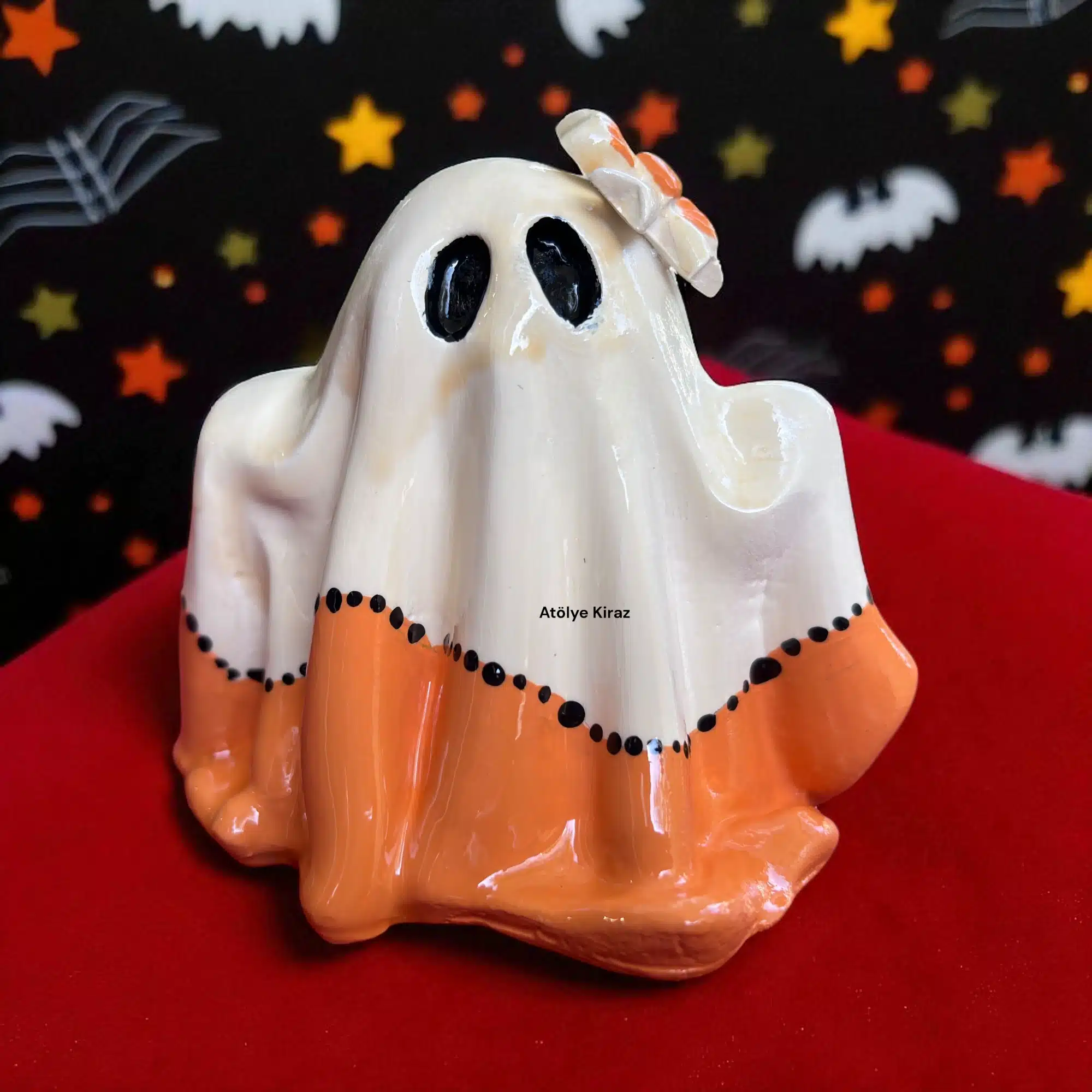 Dekoratif Hayalet Figürü | El Boyaması Halloween ve Cadılar Bayramı Biblosu