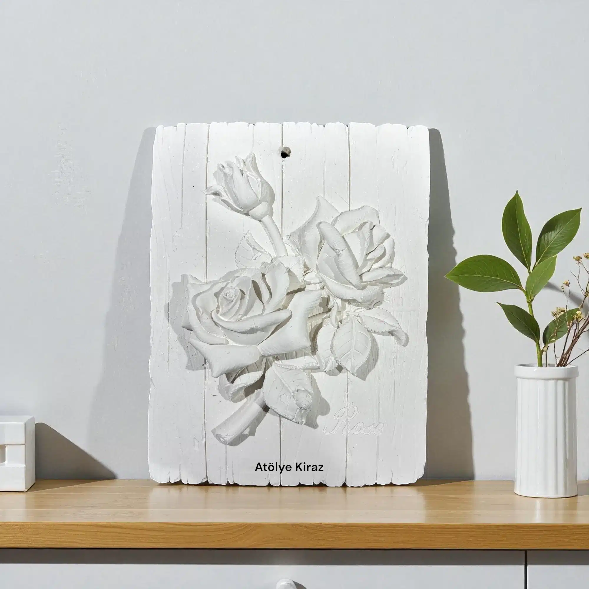 Güllü Ağaç Duvar Süsü : Dekoratif Duvar Objesi