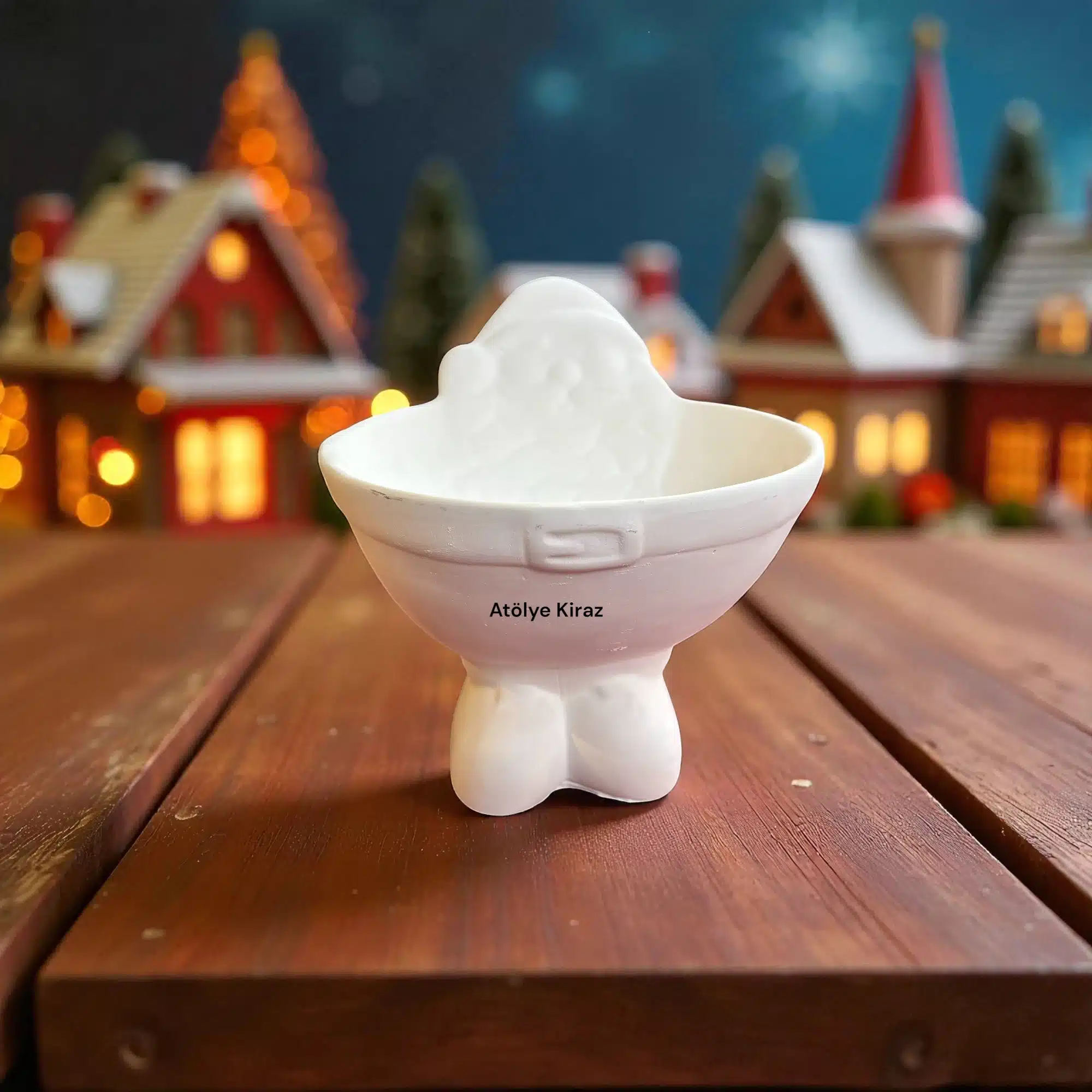 Ayaklı Noel Baba Tabak : Yılbaşı Dekoru 5 Ayaklı Noel Baba Tabak: Yılbaşı Dekor