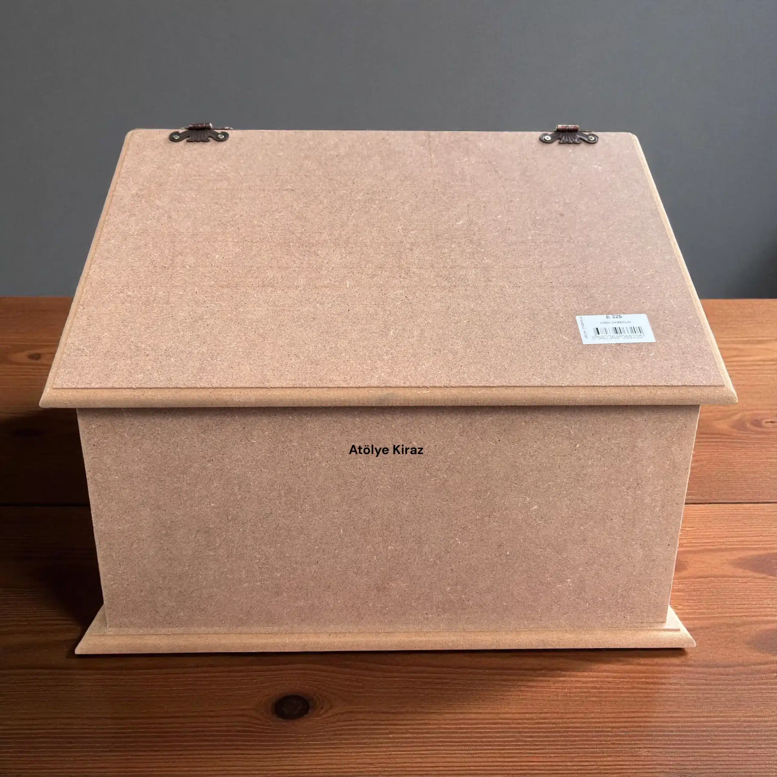 Ham Ahşap Ekmeklik | Boyanabilir MDF Ekmek Kutusu | 36x22x29 cm | E325 1 Ham Ahşap Ekmeklik | Boyanabilir MDF Ekmek Kutusu