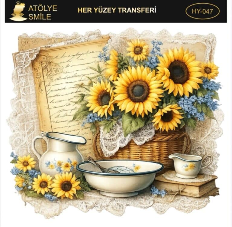 Ütü ile Rub On Transfer Kağıdı: Dekoratif Süsleme Kağıdı-HY047-AS