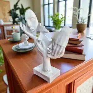 Görmedim Duymadım Bilmiyorum Üç Surat Maske Heykeli | Dekoratif Obje |32x29x8 cm 8 Görmedim Duymadım Bilmiyorum Üç Surat Maske Heykeli | Dekoratif Obje