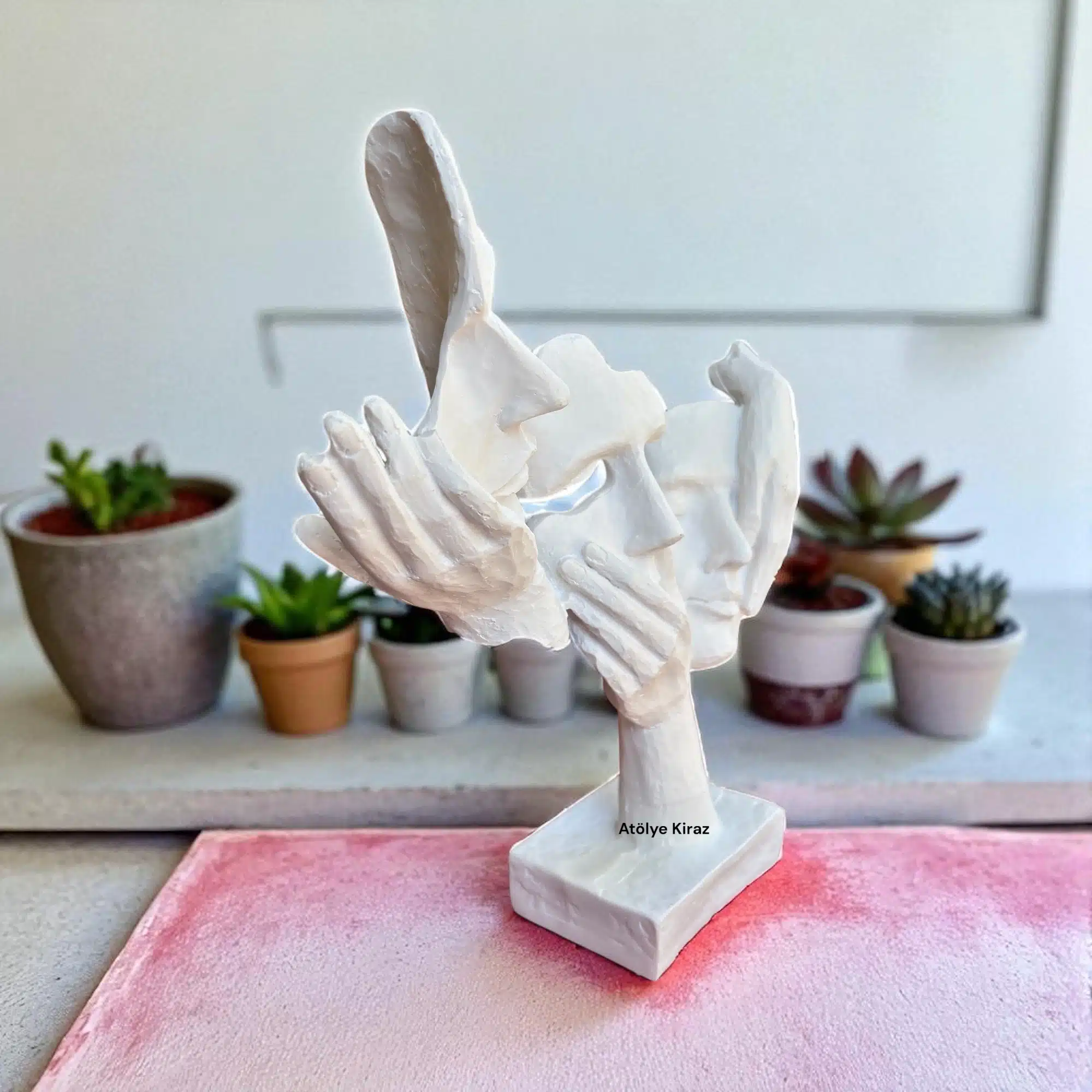 Görmedim Duymadım Bilmiyorum Üç Surat Maske Heykeli | Dekoratif Obje |32x29x8 cm 6 Görmedim Duymadım Bilmiyorum Üç Surat Maske Heykeli | Dekoratif Obje