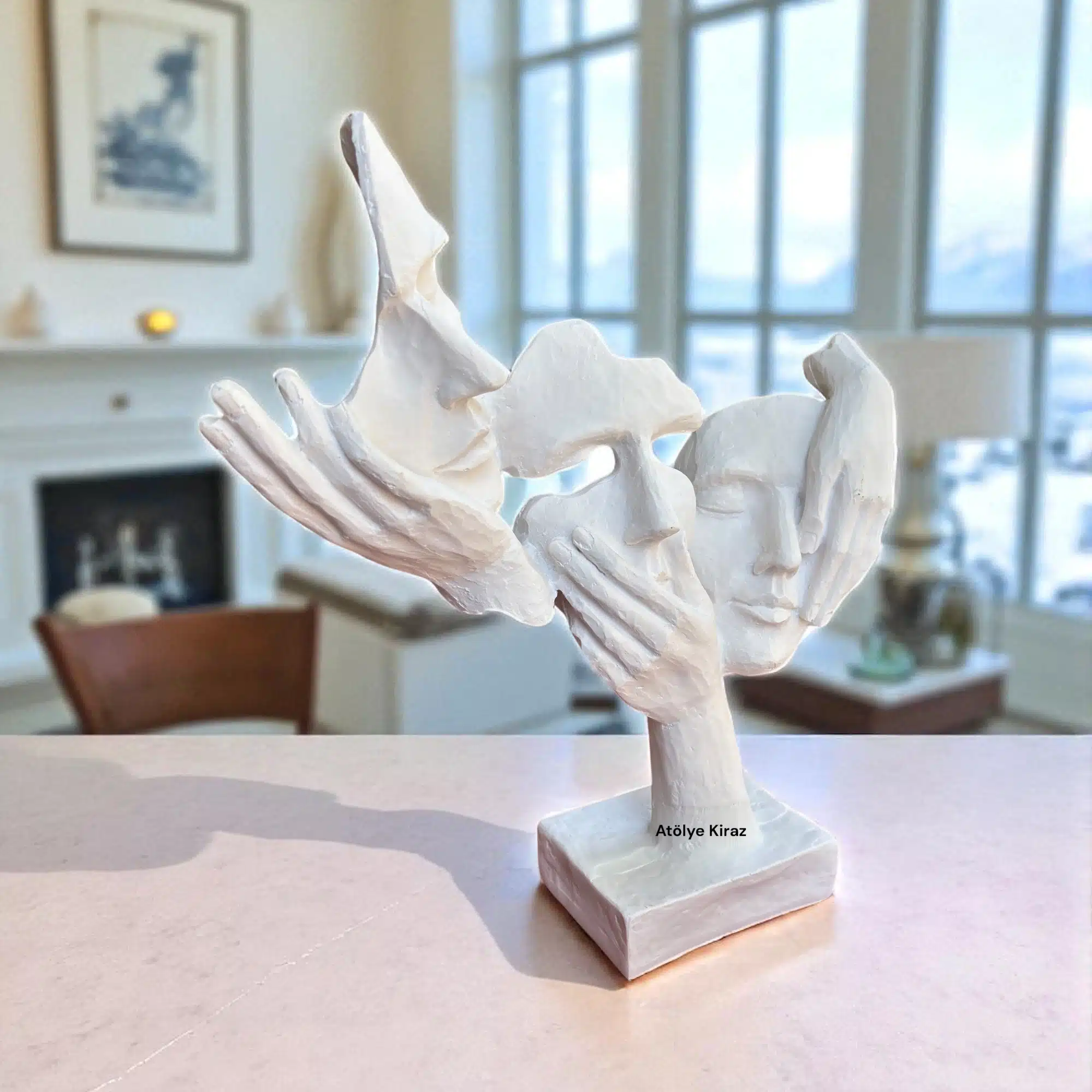 Görmedim Duymadım Bilmiyorum Üç Surat Maske Heykeli | Dekoratif Obje |32x29x8 cm 7 Görmedim Duymadım Bilmiyorum Üç Surat Maske Heykeli | Dekoratif Obje