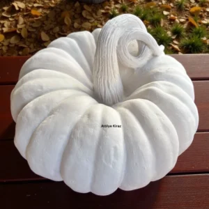 Ham Polyester Büyük Kabak Heykeli : Boyanabilir Sonbahar ve Halloween Figürü
