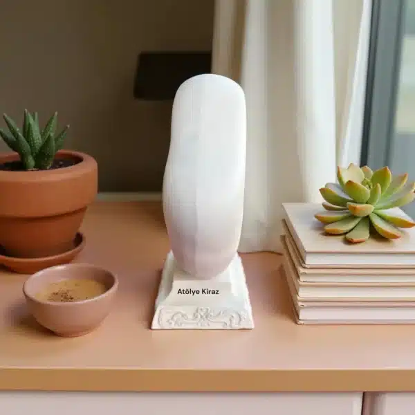 Ham Polyester Soyut Sanat Heykeli : Modern Sanat Temalı Boyanabilir Büst