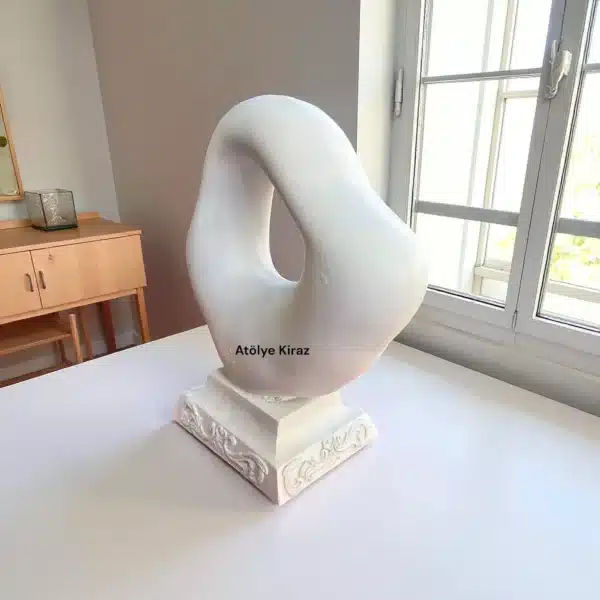 Ham Polyester Soyut Sanat Heykeli : Modern Sanat Temalı Boyanabilir Büst