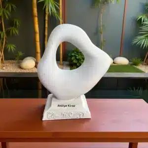 Ham Polyester Soyut Sanat Heykeli : Modern Sanat Temalı Boyanabilir Büst