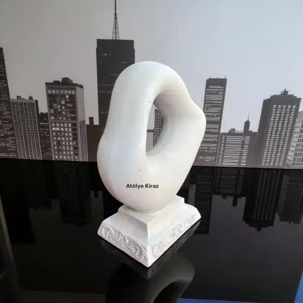 Ham Polyester Soyut Sanat Heykeli : Modern Sanat Temalı Boyanabilir Büst