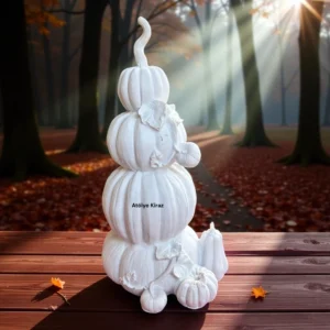 Ham Polyester Kabak Kulesi : Boyanabilir Sonbahar ve Halloween Heykeli