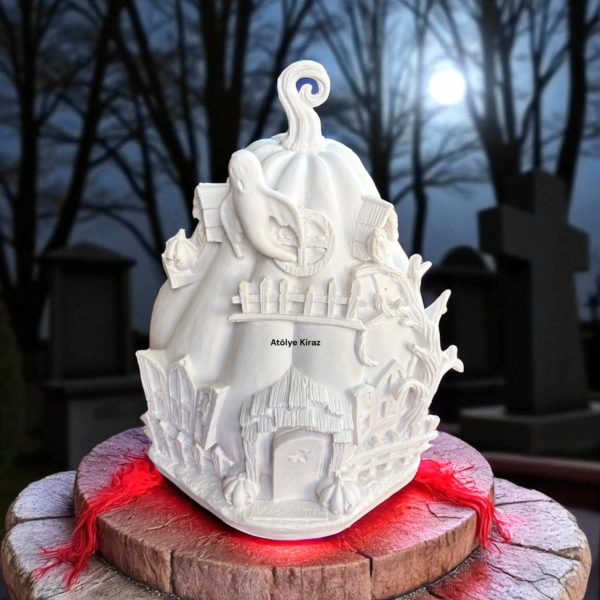 Ham Polyester Halloween Evi : Boyanabilir Perili Kabak Figürü