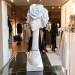Ham Polyester Gül Başlı Kadın Heykeli : Dekoratif Sanat Büstü