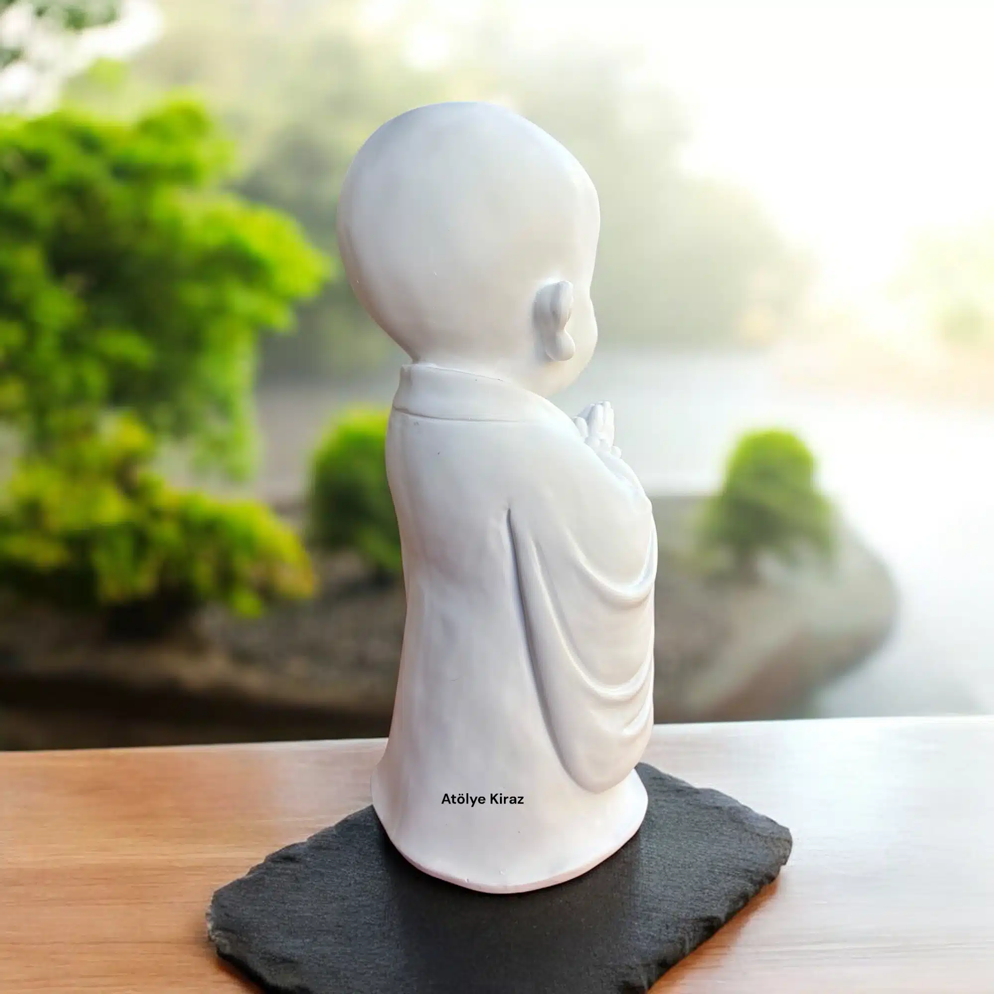 Ham Polyester Ayakta Duran Keşiş : Meditasyon Figürü - (13x13x33 cm) 6 Ham Polyester Ayakta Duran Keşiş : Meditasyon Figürü