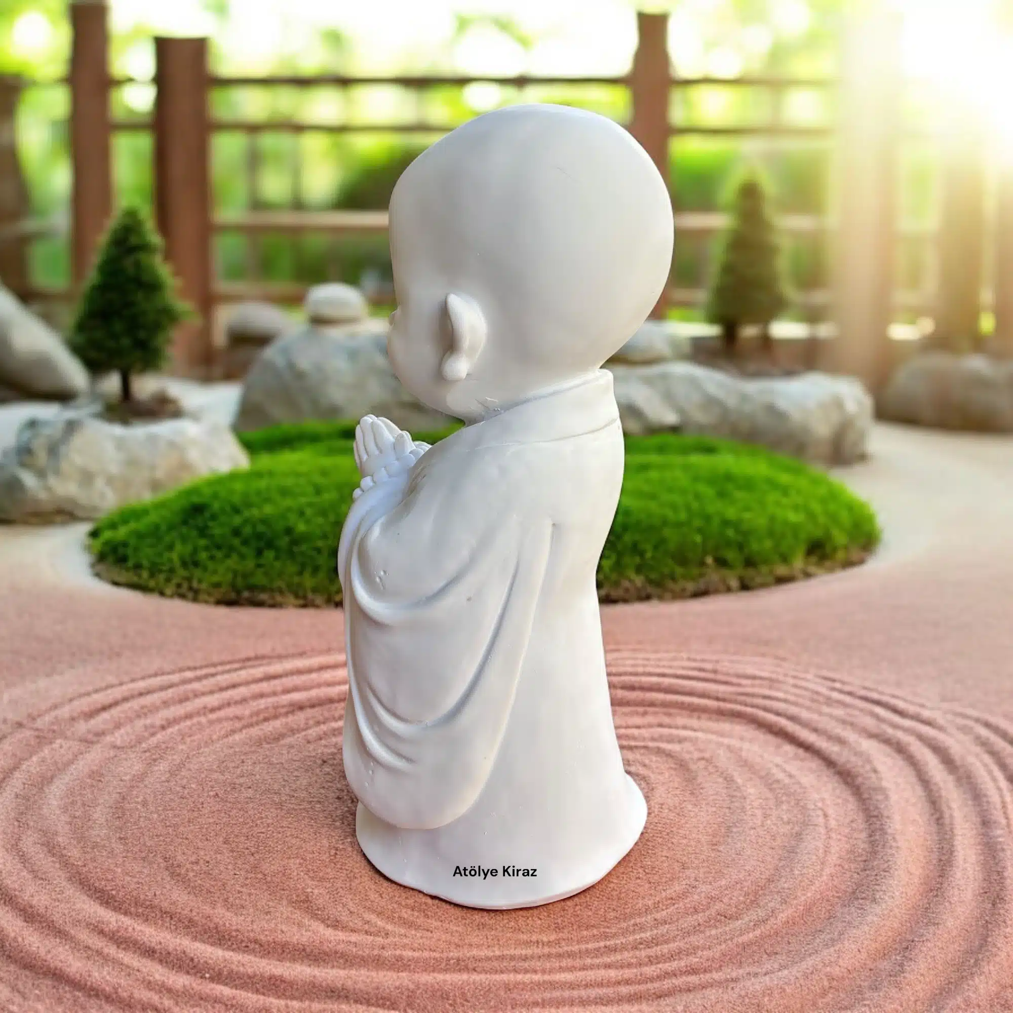 Ham Polyester Ayakta Duran Keşiş : Meditasyon Figürü - (13x13x33 cm) 8 Ham Polyester Ayakta Duran Keşiş : Meditasyon Figürü