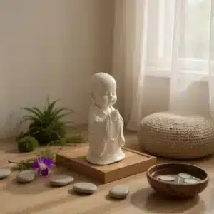 Ham Polyester Ayakta Duran Keşiş : Meditasyon Figürü - (13x13x33 cm) 9 Ham Polyester Ayakta Duran Keşiş : Meditasyon Figürü