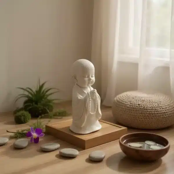 Ham Polyester Ayakta Duran Keşiş : Meditasyon Figürü