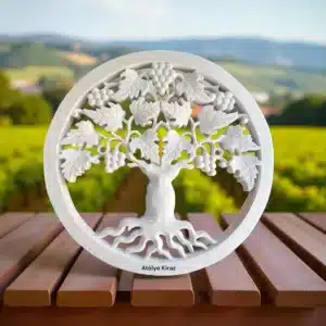 Ham Polyester Hayat Ağacı Duvar Dekoru : Üzüm Motifli Boyanabilir Obje