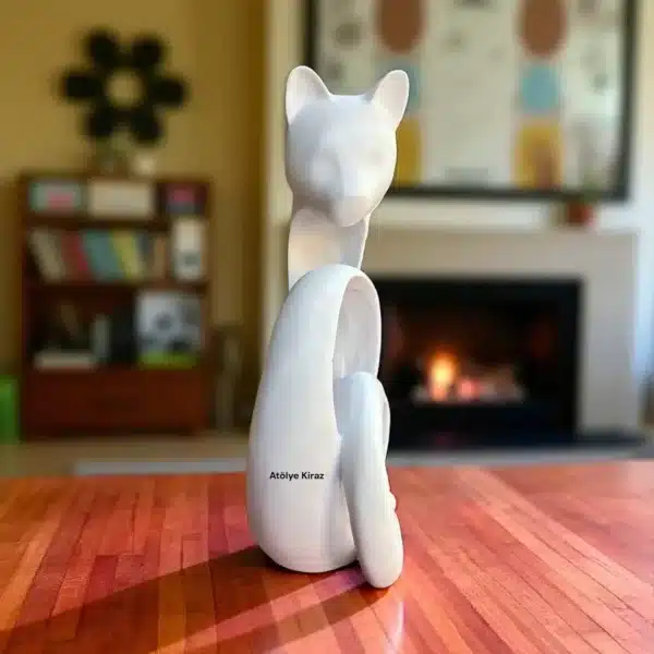 Soyut Kedi Heykeli | Dekoratif Biblo