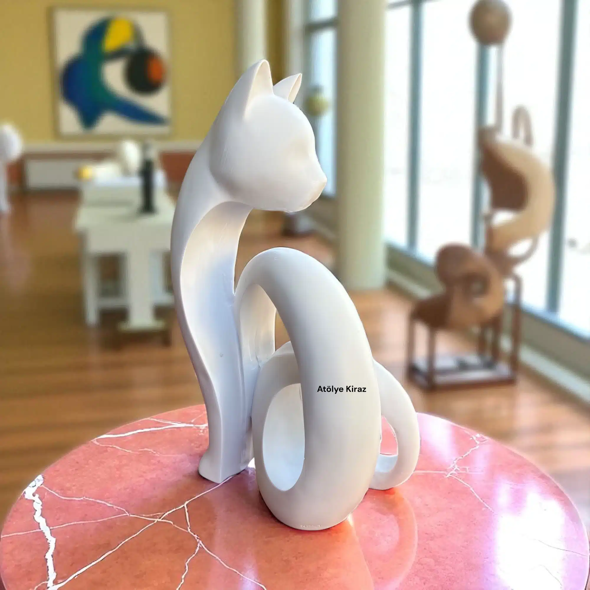 Soyut Kedi Heykeli | Dekoratif Biblo | 9x15x25 cm 9 Soyut Kedi Heykeli | Dekoratif Biblo