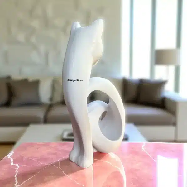 Soyut Kedi Heykeli | Dekoratif Biblo