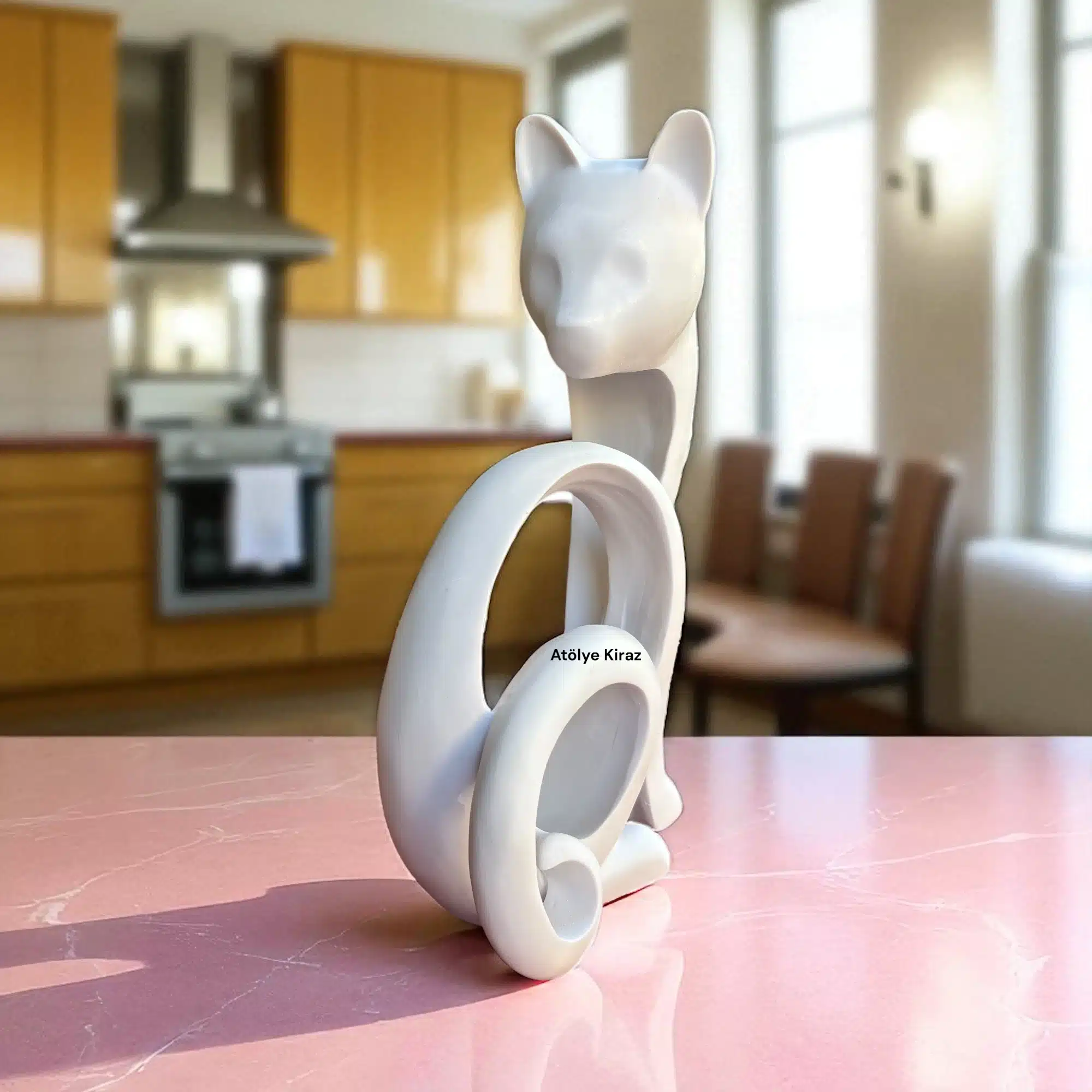 Soyut Kedi Heykeli | Dekoratif Biblo | 9x15x25 cm 3 Soyut Kedi Heykeli | Dekoratif Biblo