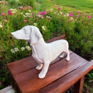 Polyester Gazete Desenli Köpek Figürü