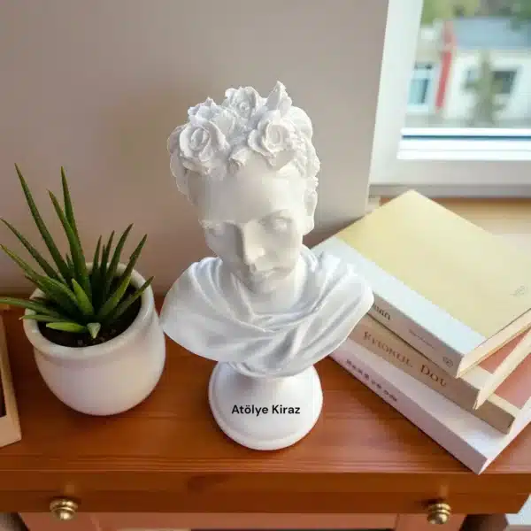 Ham Polyester Frida Kahlo Büstü : Boyanabilir Heykel Objesi