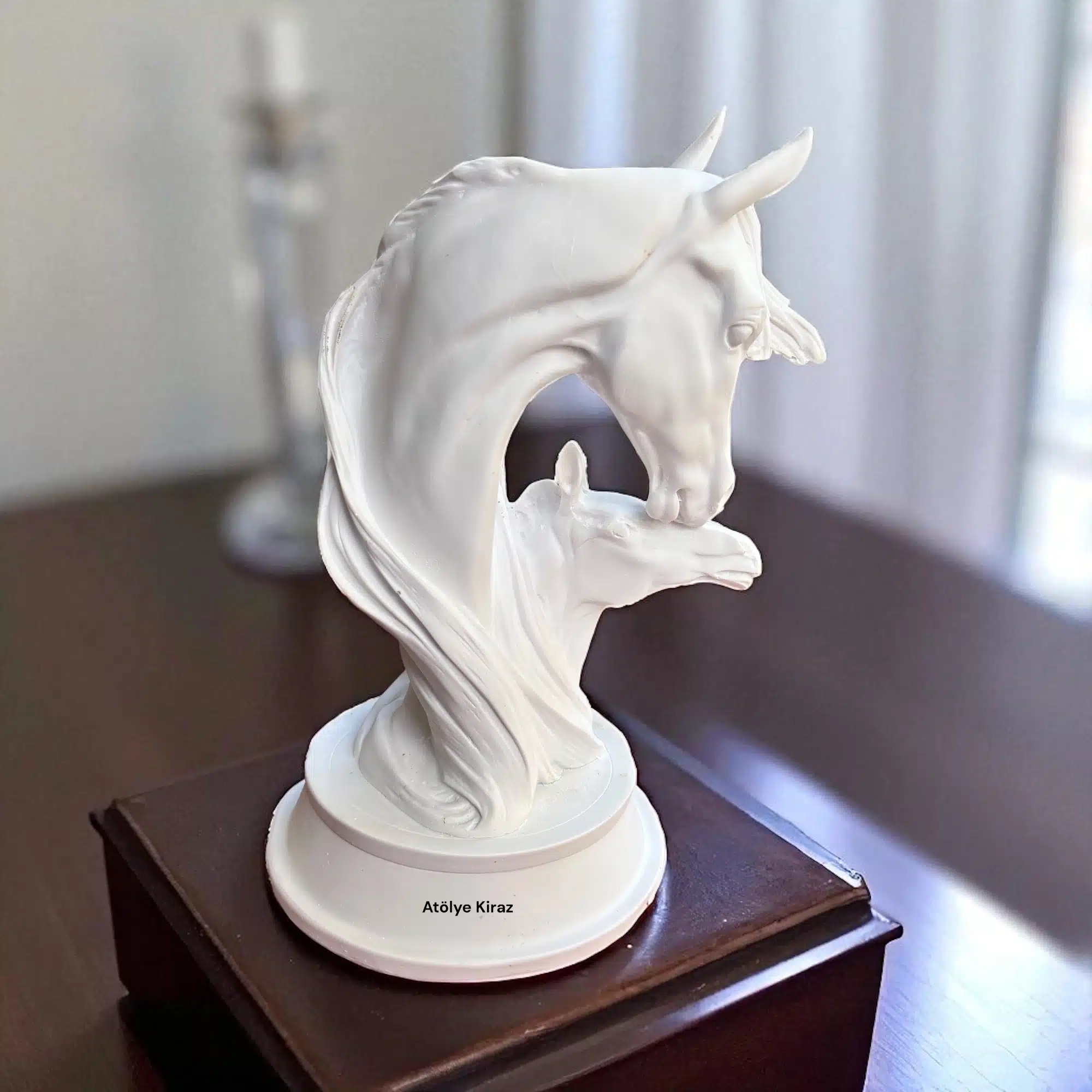 Yavrulu At Heykeli | Dekoratif Obje | 16x21x28 cm 2 Yavrulu At Heykeli | Dekoratif Obje