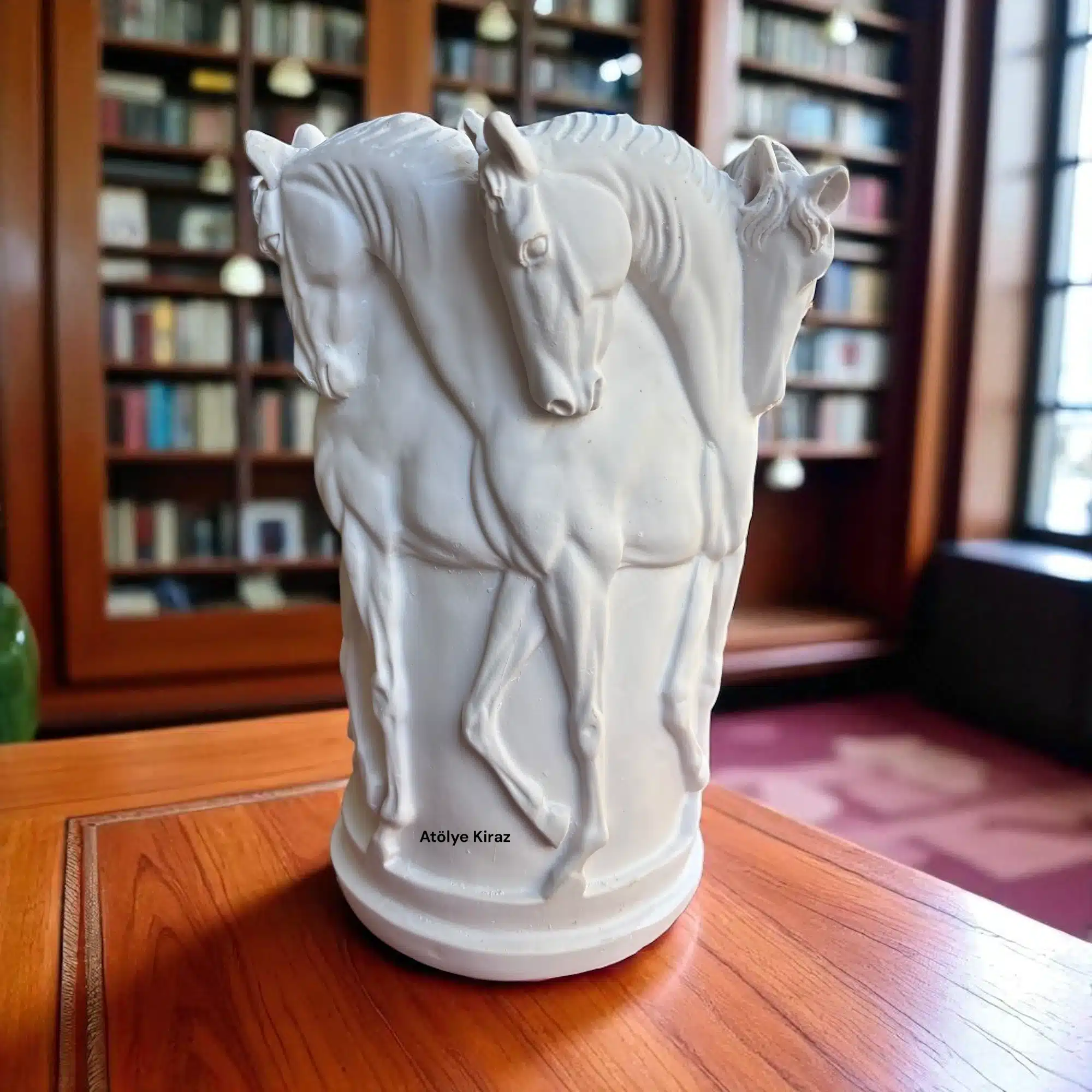 At Figürlü Vazo | Dekoratif Vazo | Hayvan Figürlü Dekoratif Obje (20x20x28 cm) 1 At Figürlü Vazo | Dekoratif Vazo