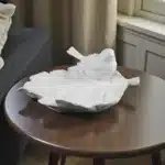 Üstünde Kuş Oturan Yaprak Figürlü Tabak: Dekoratif Masa Dekoru