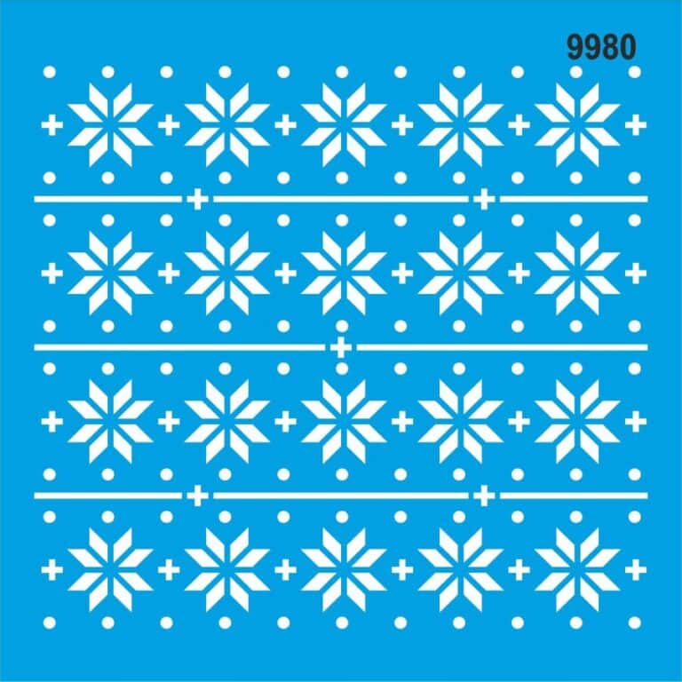 Kar Taneleri Deseni-9980 | Stencil Şablonu-20X20 Cm