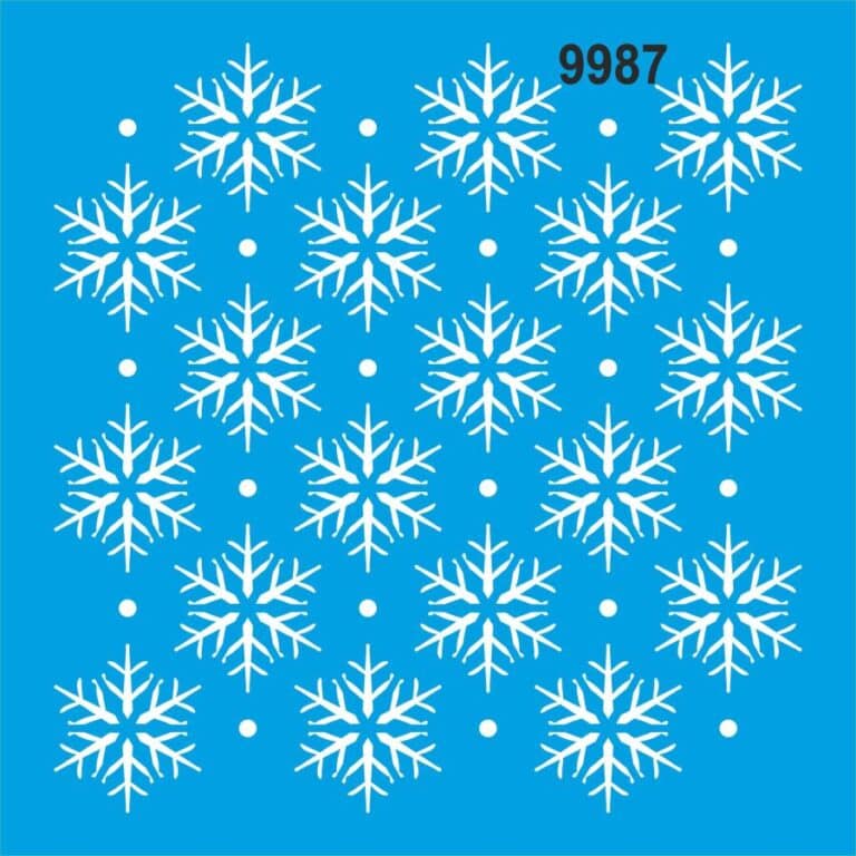 Kar Taneleri Deseni-9987 | Stencil Şablonu-20X20 Cm