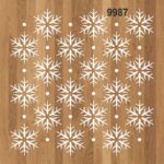 Kar Taneleri Deseni-9987 | Stencil Şablonu-20x20 cm