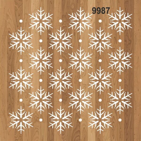 Kar Taneleri Deseni-9987 | Stencil Şablonu-20X20 Cm