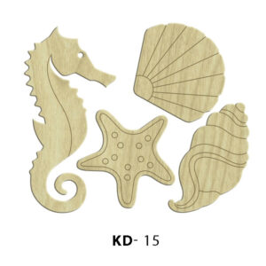 KD15 Ahşap Paket Süs- Deniz Atı, Deniz Yıldızı, İstiridye