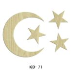 Ahşap Ay-Yıldız Figürlü Paket Süs