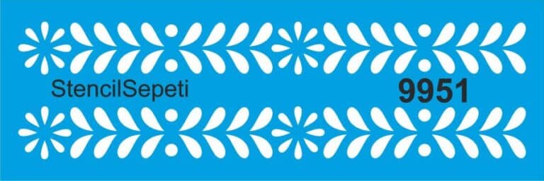 Kenar Deseni-9951 | Stencil Boyama Şablonu-10X30 Cm