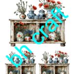 KST116-BHC | Koyu Zemin Sulu Transfer Kağıdı-24x33 cm