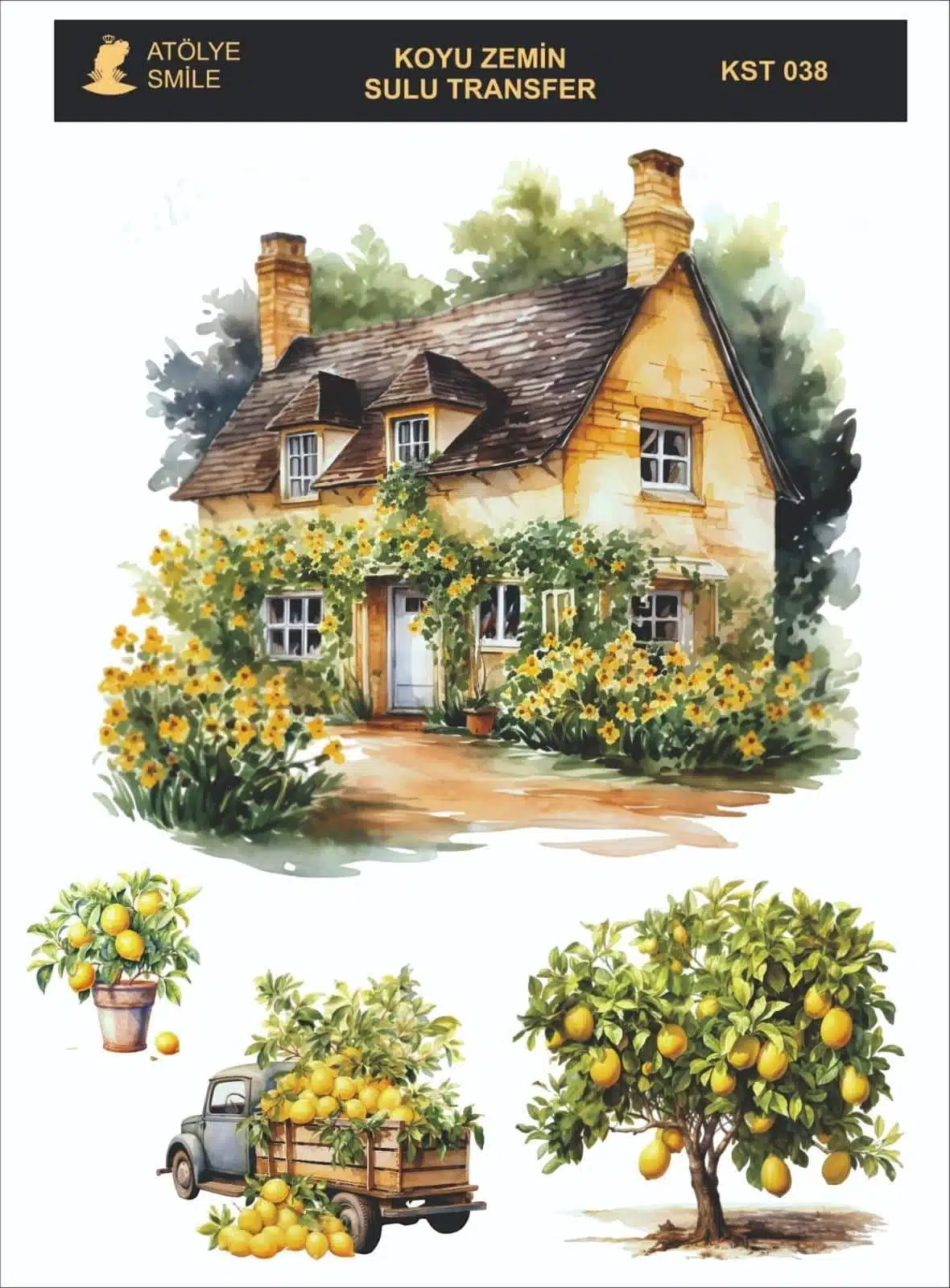 KST038-AS | Koyu Zemin Sulu Transfer Kağıdı-25x35 cm 1 Kst038-As | Koyu Zemin Sulu Transfer Kağıdı-25X35 Cm