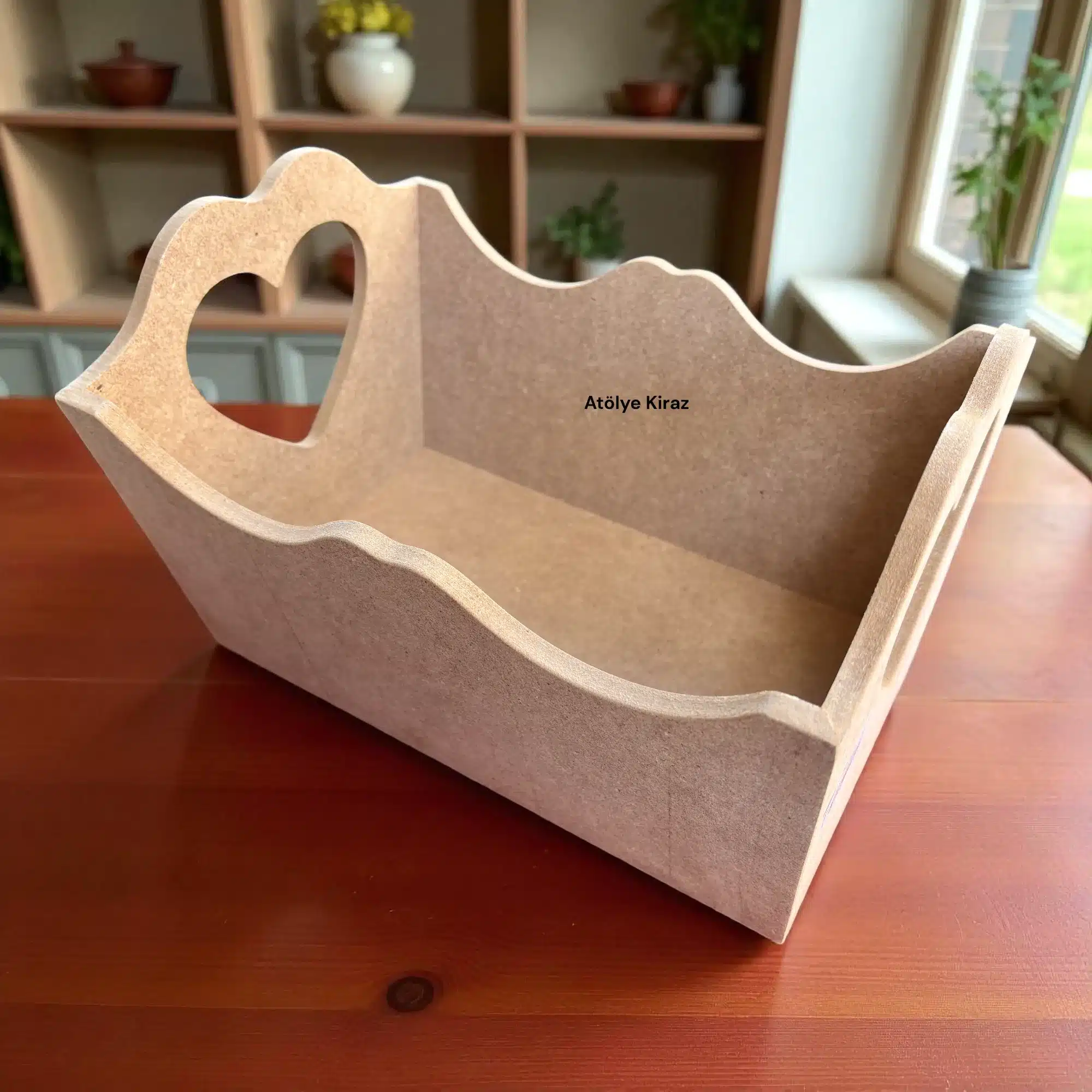 Ham Ahşap Kalpli Havluluk Kutusu : Boyanabilir Mutfak ve Banyo Düzenleyici 2 Ham Ahşap Kalpli Havluluk Kutusu : Boyanabilir Mutfak ve Banyo Düzenleyici