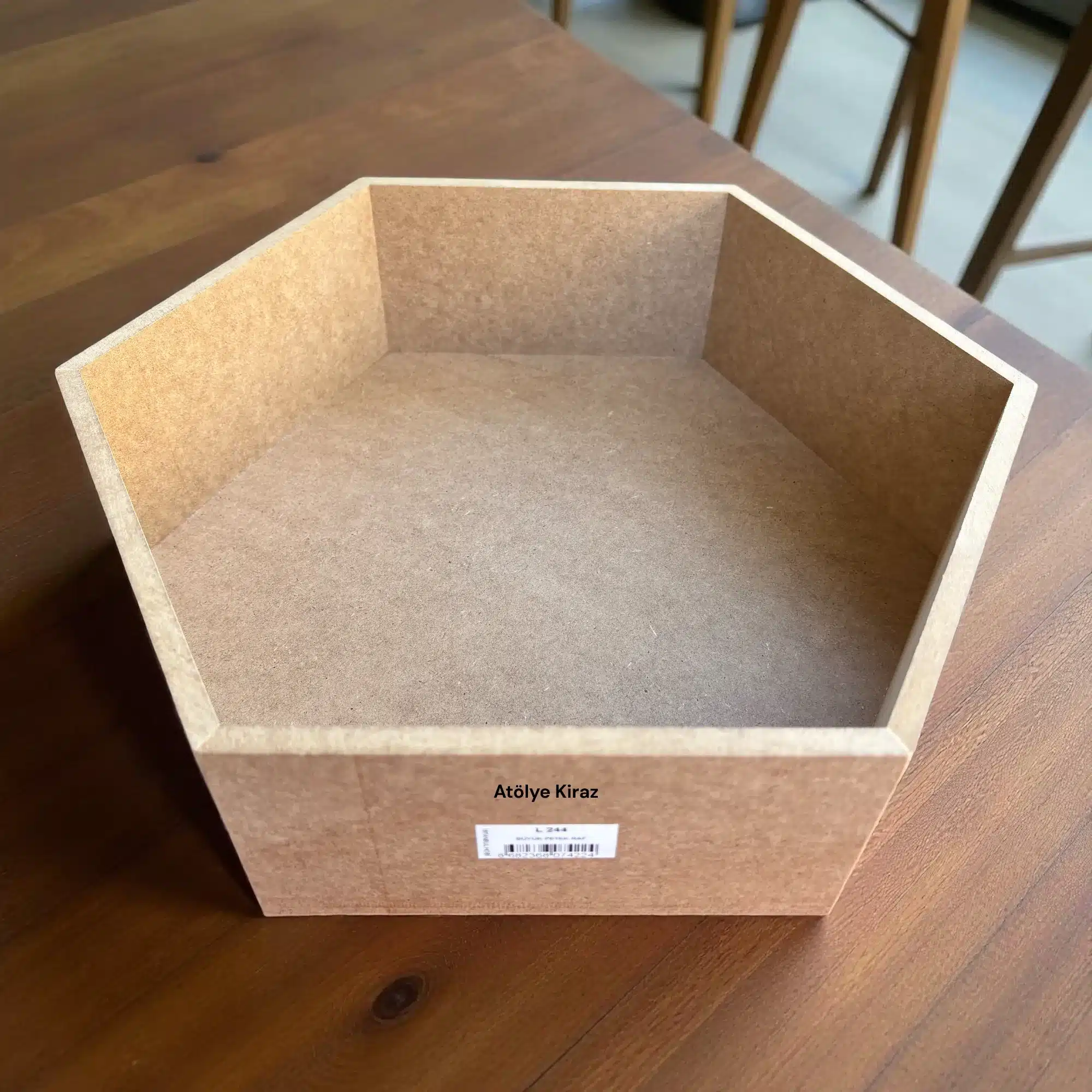 Ham Ahşap Petek Raf: Boyanabilir Altıgen Duvar Dekoru ve Organizer 4 Ham Ahşap Petek Kutu Rafı - Büyük Boy