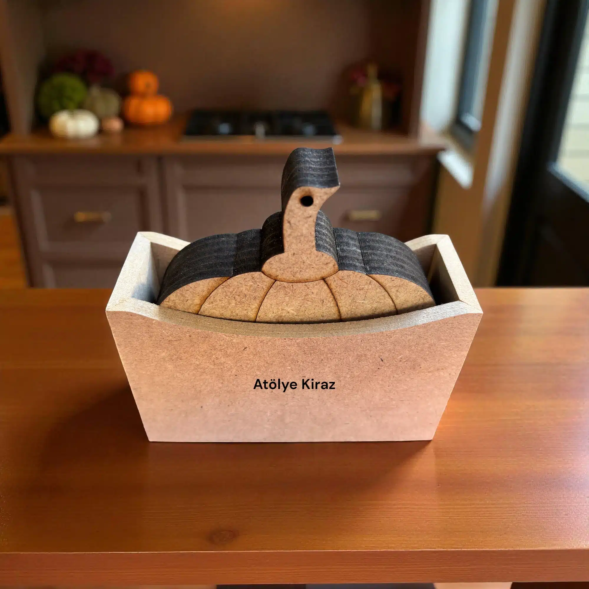 Ham Ahşap Kabak Figürlü Bardak Altlığı : Sonbahar Temalı Boyanabilir Mutfak Dekoru 4 Ham Ahşap Kabak Figürlü Bardak Altlığı : Sonbahar Temalı Boyanabilir Mutfak Dekoru